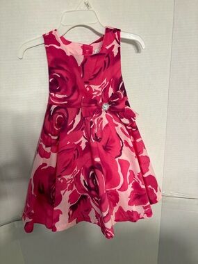 Savannah Pink Floral Bow-Accent Formal Dress